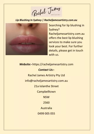 Lip Blushing In Sydney  Racheljamesartistry.com