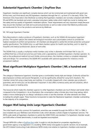 substantial hyperbaric chamber oxyflow duo
