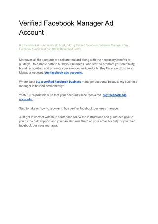 Buy Facebook Ads Accounts