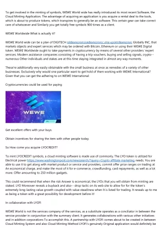 to get involved in the minting of symbols wewe
