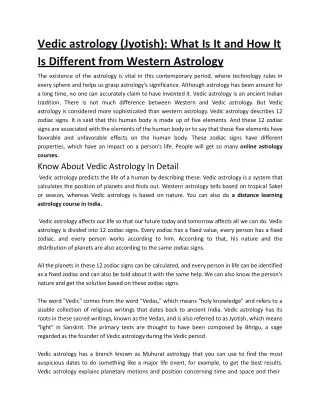 vedic astrology jyotish what is it and how it is different from western astrology