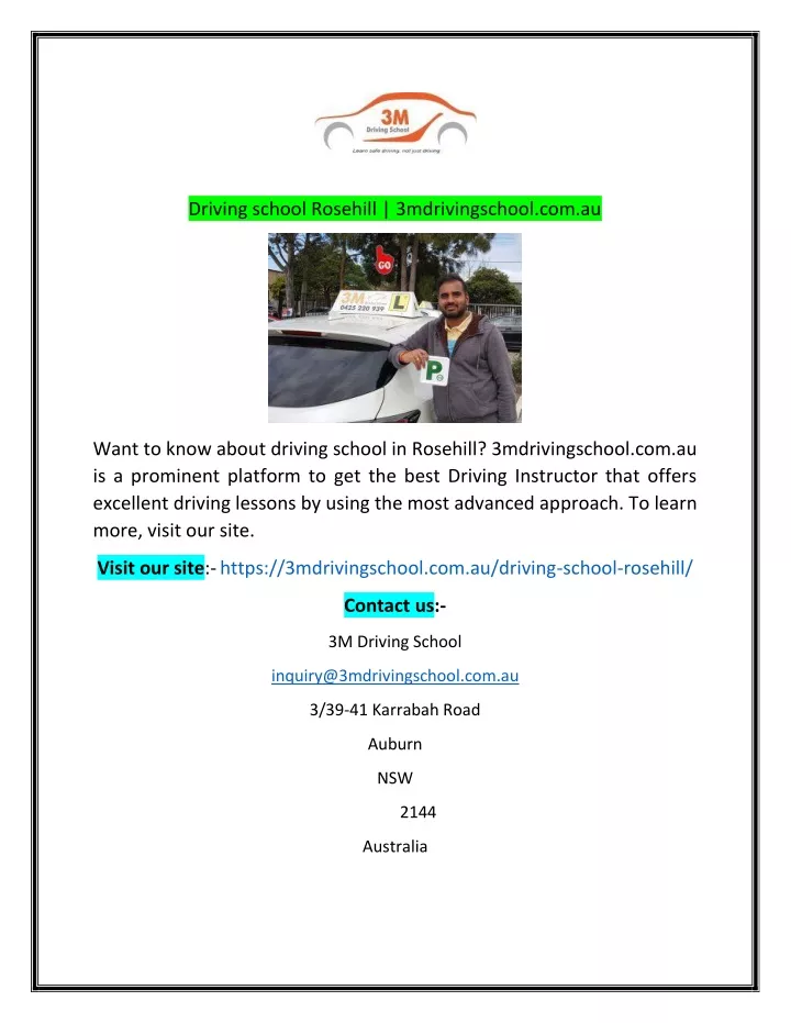 driving school rosehill 3mdrivingschool com au