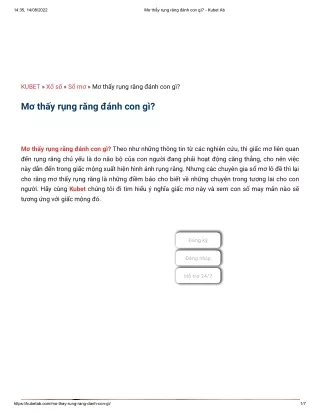 Mơ thấy rụng răng đánh con gì_ - Kubet Ab