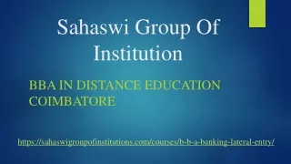 BBA in Distance Education Coimbatore