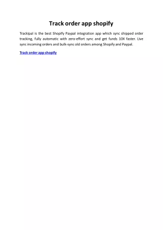 track order app shopify