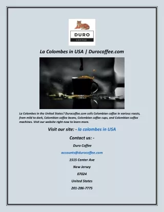 La Colombes in USA