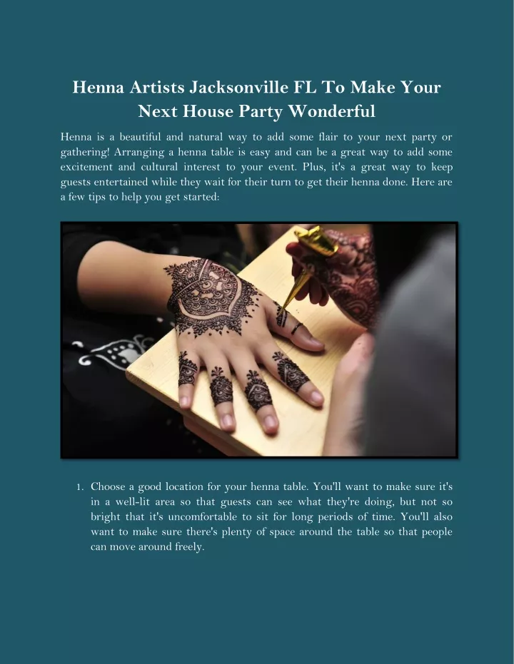 henna artists jacksonville fl to make your next