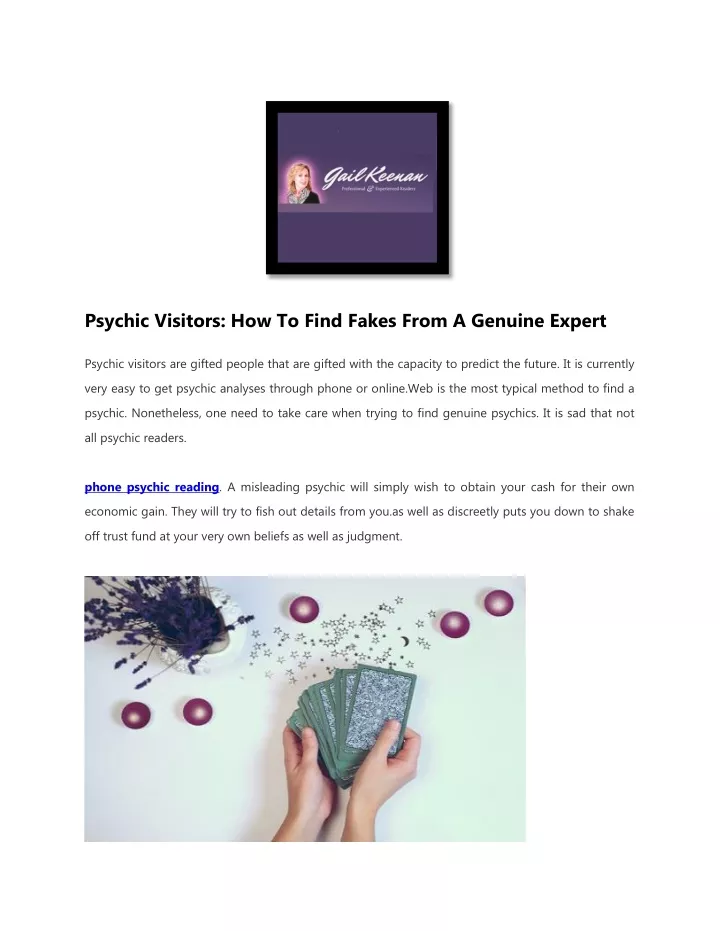 psychic visitors how to find fakes from a genuine