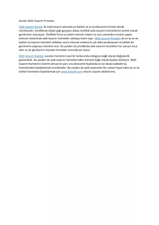 avc lar web tasar m firmalar