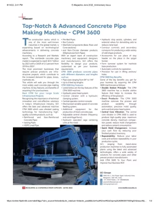 Concrete Pipe Making Machine (CPM 3600)
