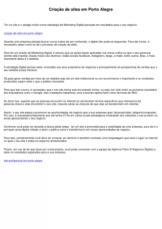 Criação de sites em Porto Alegre
