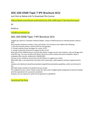 soc 320 o500 topic 7 ipv brochure gcu just click