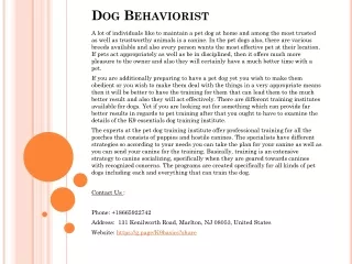 Dog Behaviorist