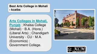 Best Arts College in Mohali - kcatbs