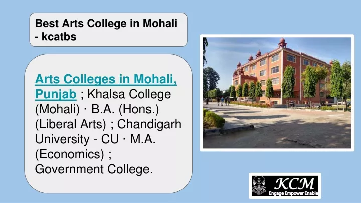 best arts college in mohali kcatbs