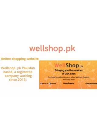 Best online shopping store in Pakistan|wellshop