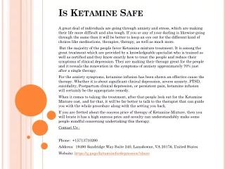 Is Ketamine Safe