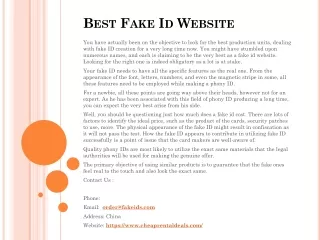 Best Fake Id Website