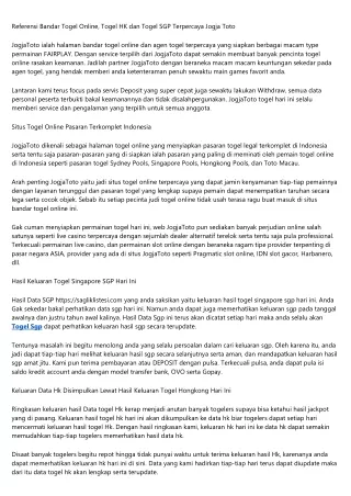 Cara mudah bagaimana cara bermain di JogjaToto tanpa banyak peraturan yang ribet