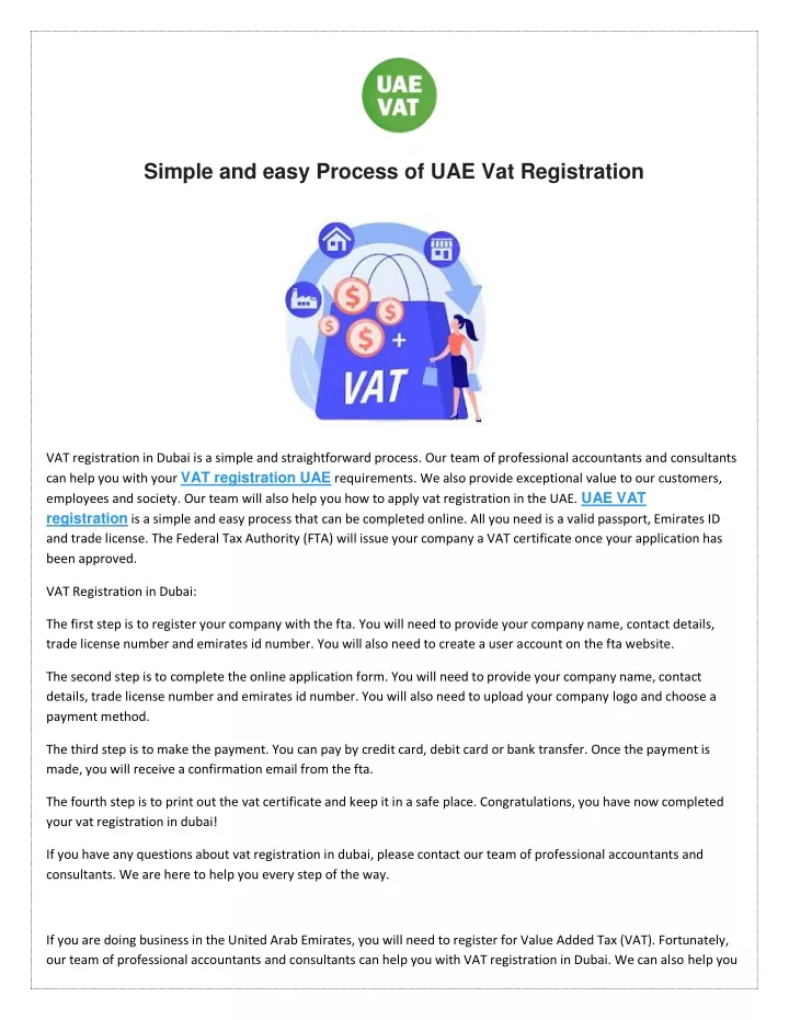 simple and easy process of uae vat registration