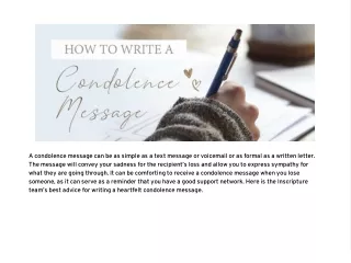 a condolence message can be as simple as a text