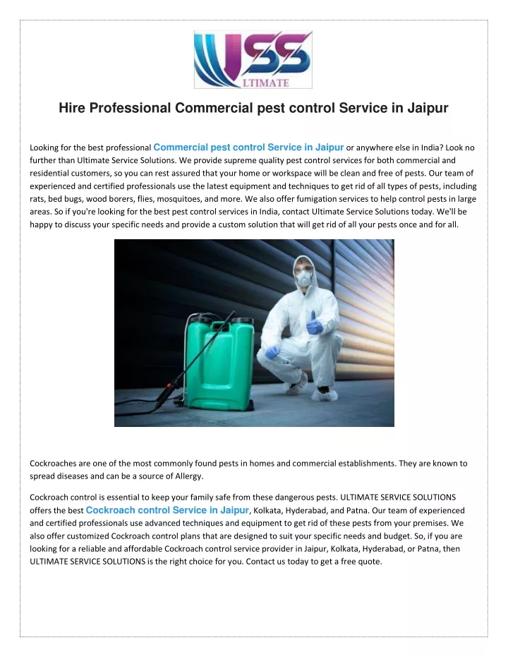 hire professional commercial pest control service