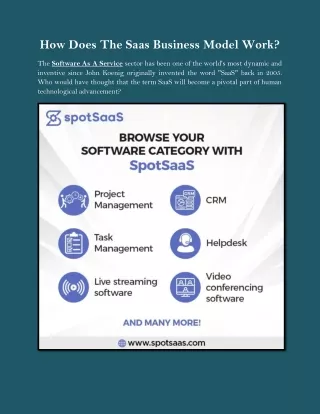 How Does The Saas Business Model Work