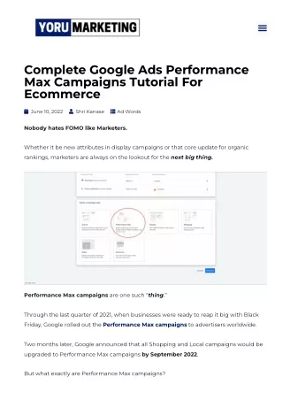 Google Ads Performance Max Campaigns Tutorial