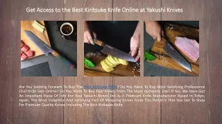 Best Kiritsuke Knife Online