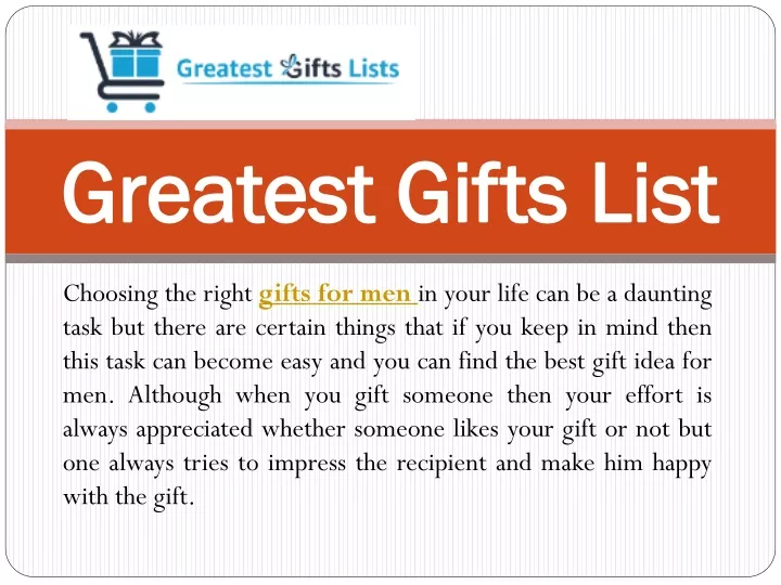 greatest gifts list