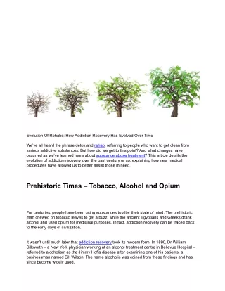 evolution of rehabs how addiction recovery