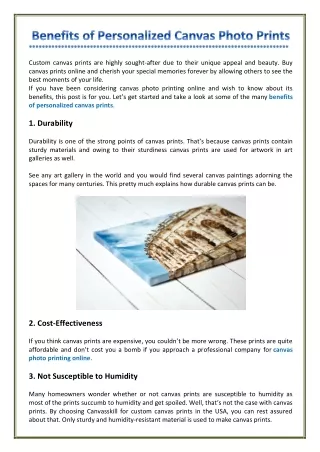custom canvas prints are highly sought after