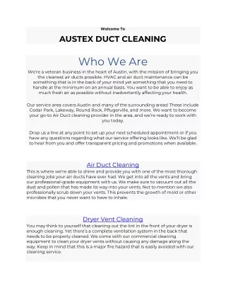 Austex duct cleaning