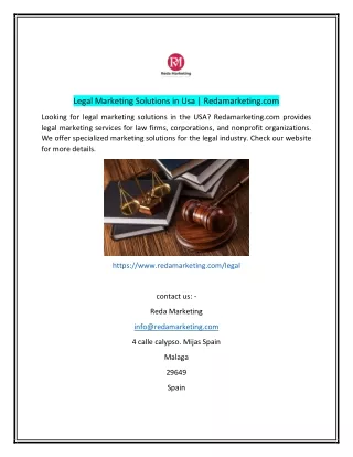 Legal Marketing Solutions in Usa Redamarketingcom