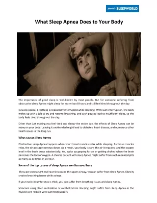 What Sleep Apnea Does to Your Body |Mancini’s Sleepworld