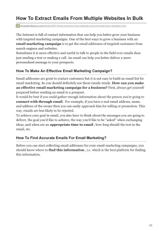 how to extract emails from multiple websites