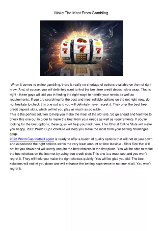 make the most from gambling