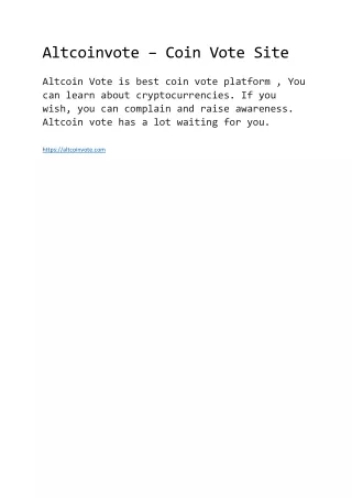 Altcoinvote - Coin Vote Site