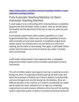 Fully Automatic Washing Machine Vs Semi-Automatic Washing Machine