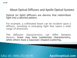 About Optical Diffusers and Apollo Optical Systems