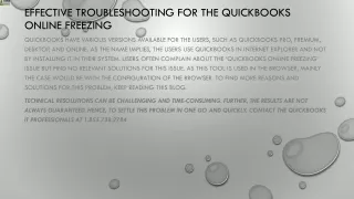 effective troubleshooting for the quickbooks online freezing