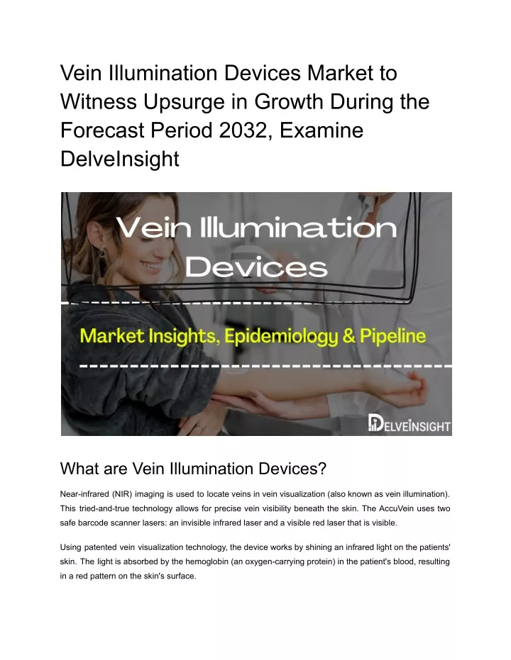 vein illumination devices market to witness