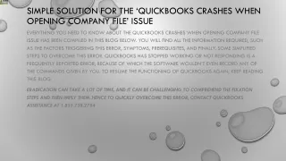 simple solution for the quickbooks crashes when opening company file issue