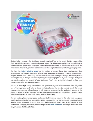 custom bakery boxes are the ideal boxes