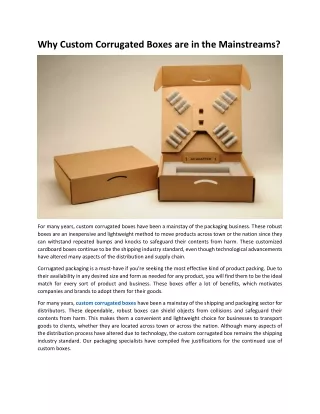 why custom corrugated boxes are in the mainstreams