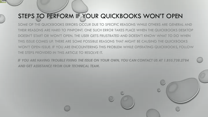 steps to perform if your quickbooks won t open