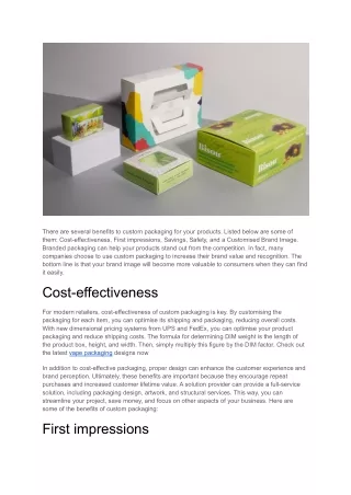 The Top 6 Benefits of Branded Packaging