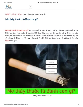 Mơ thấy thuốc lá đánh con gì_ - Kubet Ab