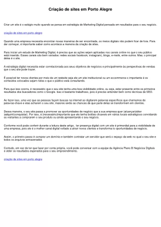 Criação de sites em Porto Alegre