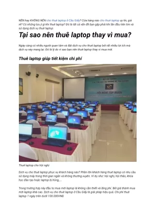 Thuê laptop ở cầu giấy